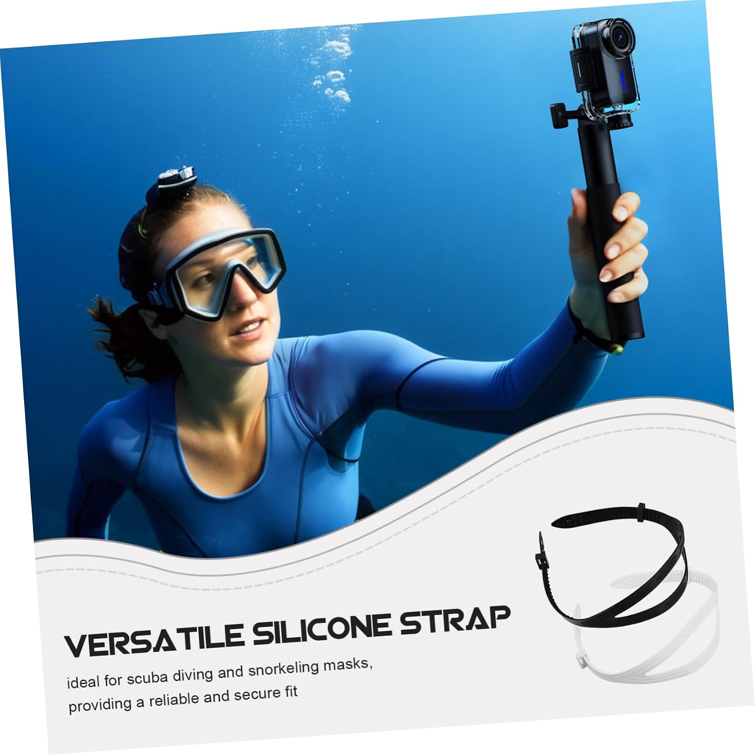 Athletic Glasses Straps Diving Lens Neck Strap Swim Mask Hair Band Black Unisex Retainer