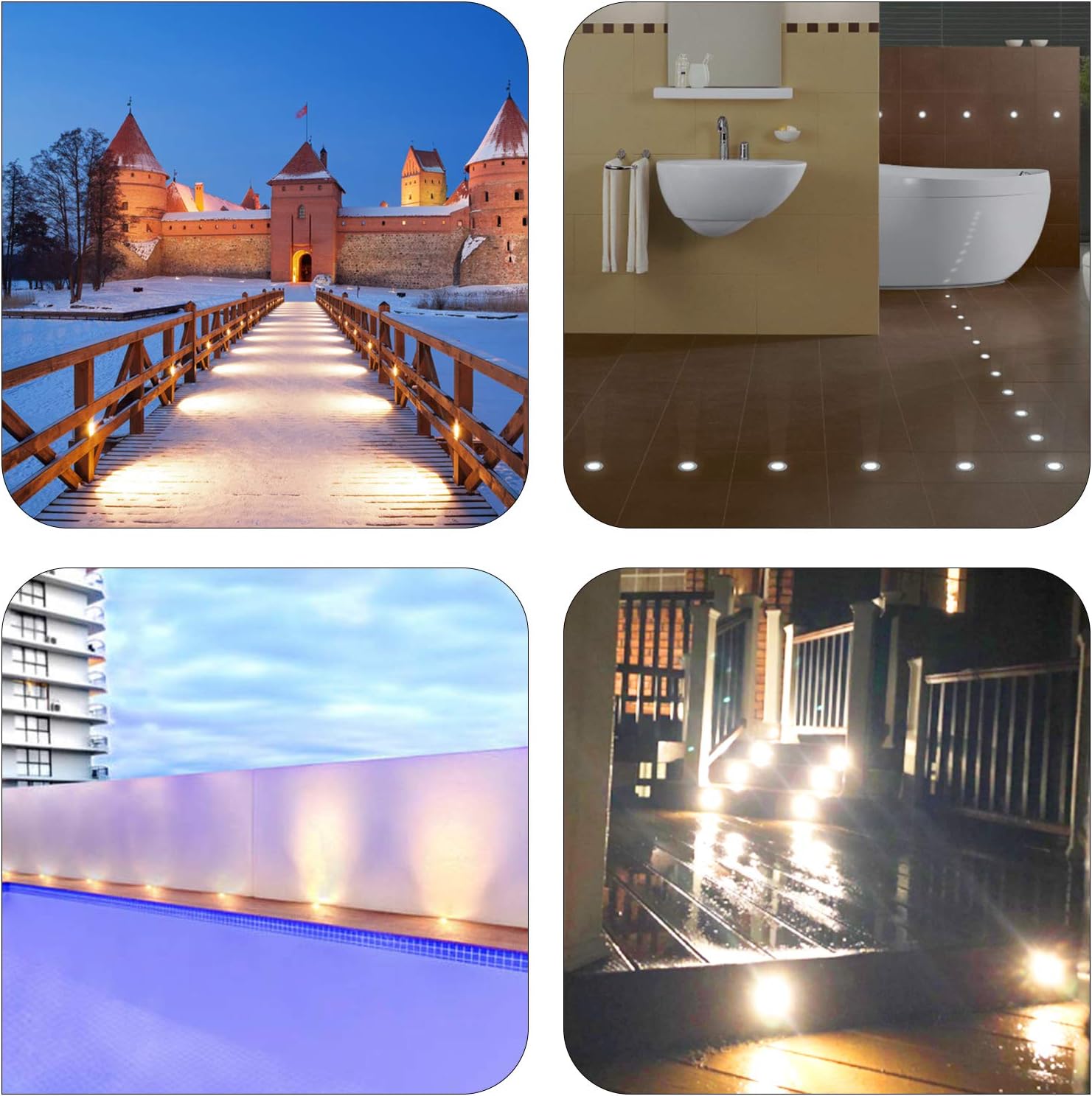 Get Cheap Price Landscapestation 6 Pack LED Well Lights - 1W 12V Ground Lights Waterproof Low Voltage Landscape Lighting for Driveway, Deck, Step, Garden Lights Outdoor (Warm White)