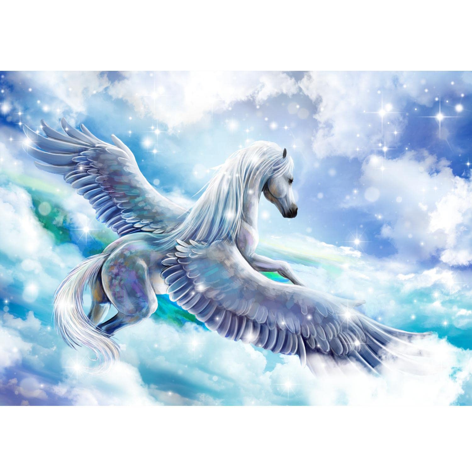 Runa Art Papier Peint Intissé Tapisserie Chevaux Désert 352x250 Cm (8,8 M2) - 8 Bandes Faciles à Coller 9335011a - Bricolage