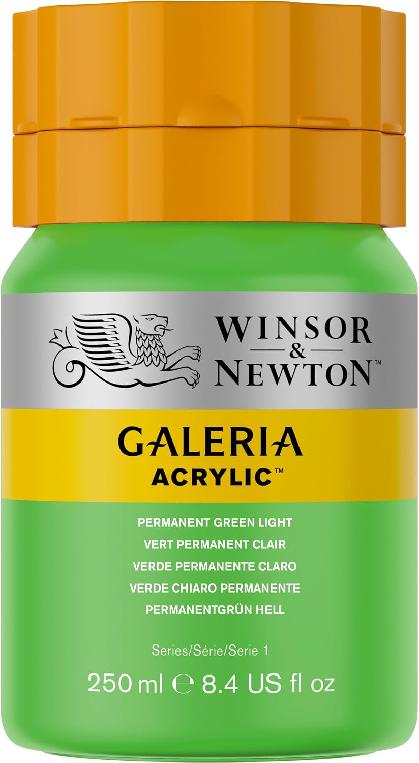 Winsor & Newton Galeria Acrylic Color, 250ml (8.4-oz) bottle, Permanent Green Light