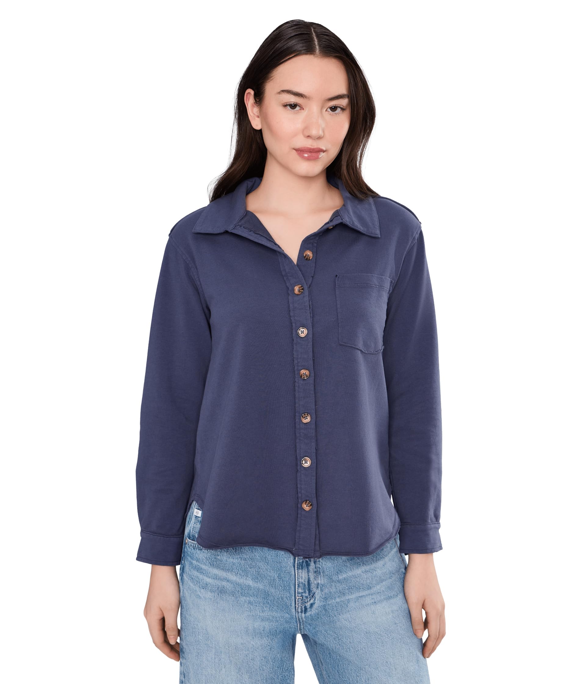 mod-o-doc Women's Long Sleeve Button Front Shacket-picture-31