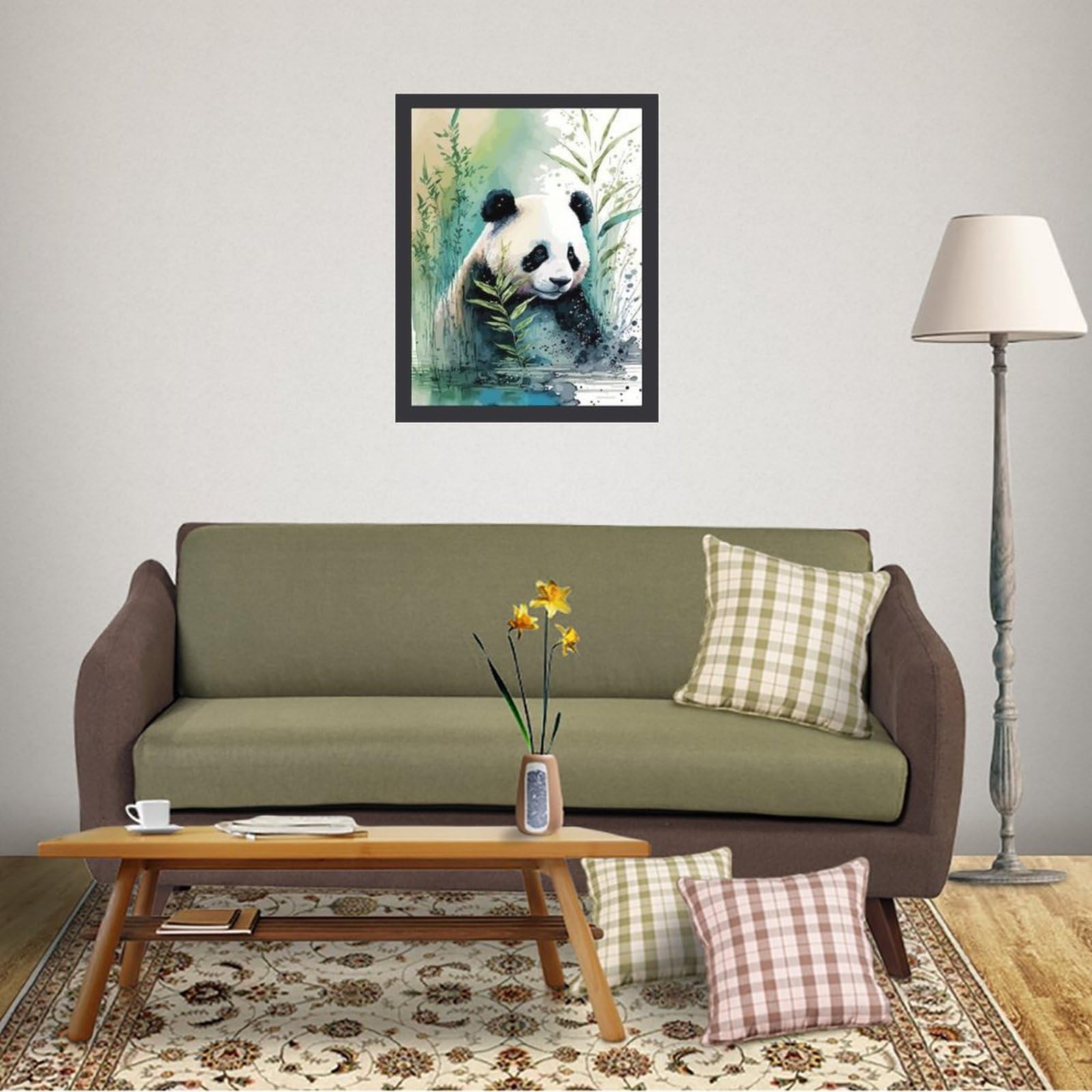 Amazon.co.jp: パンダと竹 絵画 絵 カラフルなイラスト