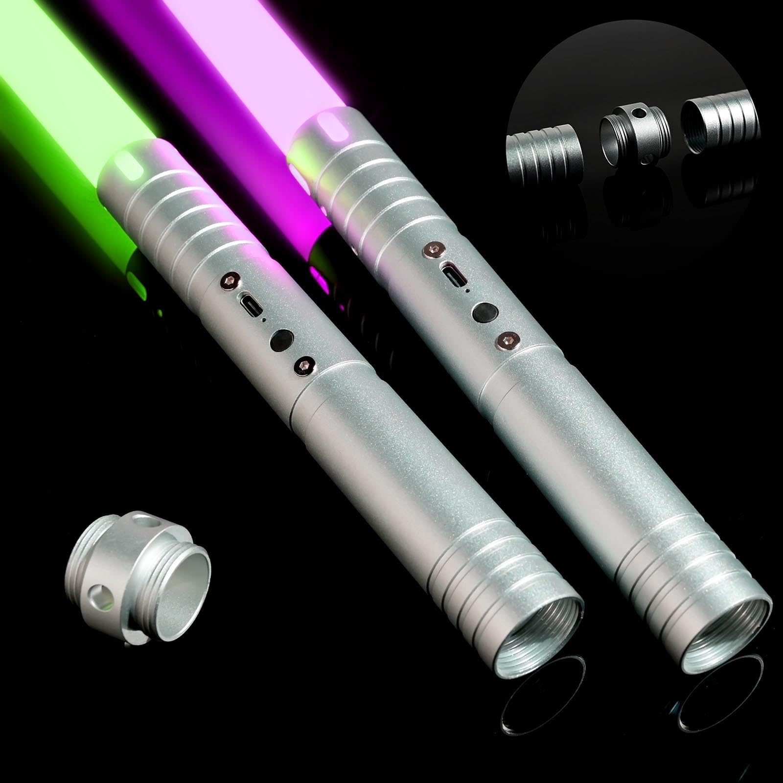 Lightsaber, Dueling Metal Hilt 15 Colors Changeable Light Saber, USB Rechargeable Lightsabers with Metal Handle