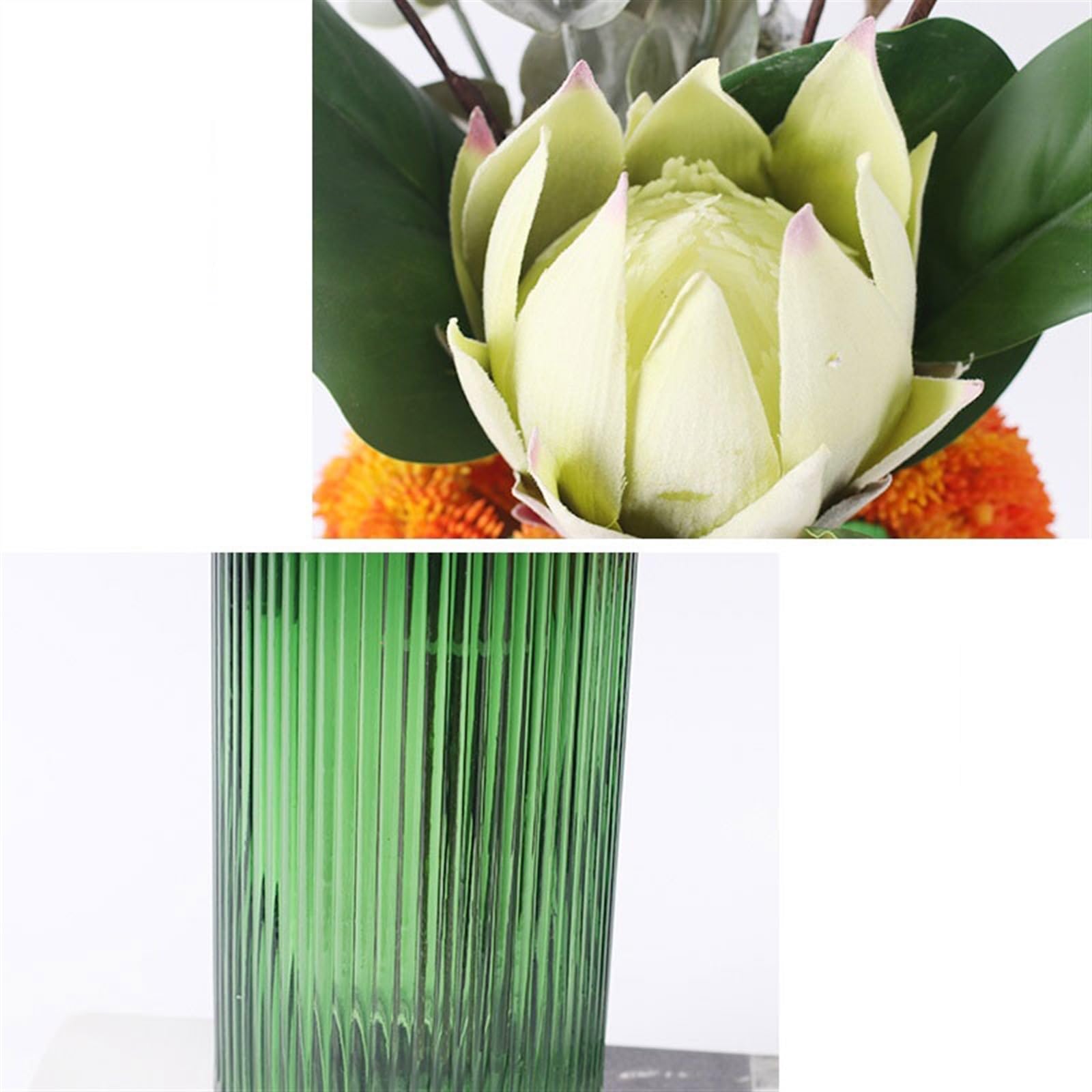 Arreglo Floral Artificial Florero de Lujo Ligero for Manualidades, simulación Moderna, arreglo Plantas, decoración Interior del hogar for Sala Estar