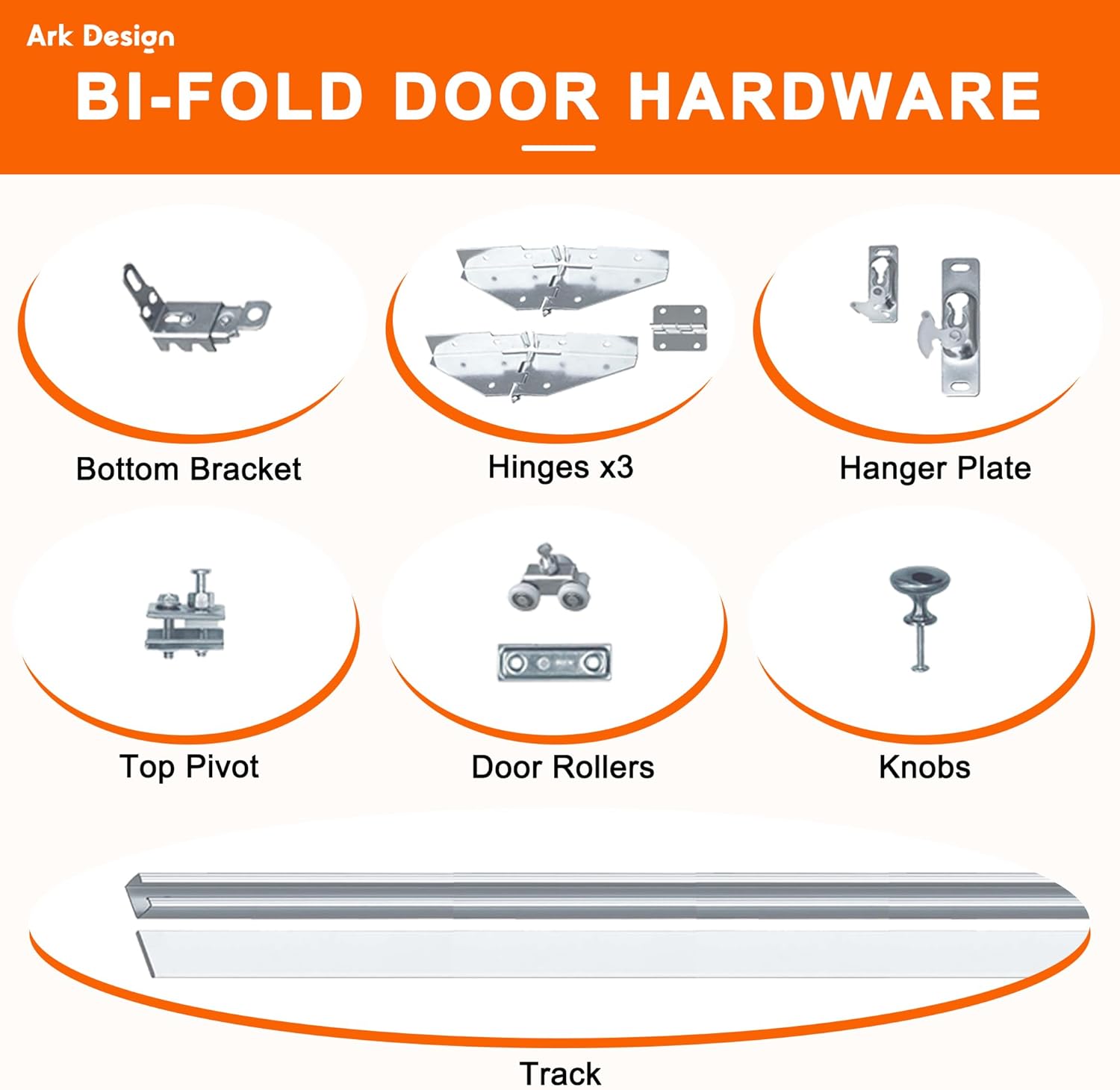 Bifold Doors for 24" x 80" Opening, 3-Lite Tempered Frosted Glass Interior Closet Folding Doors, Multifold Interior Door for Pantry/Laundry/Bathroom, White