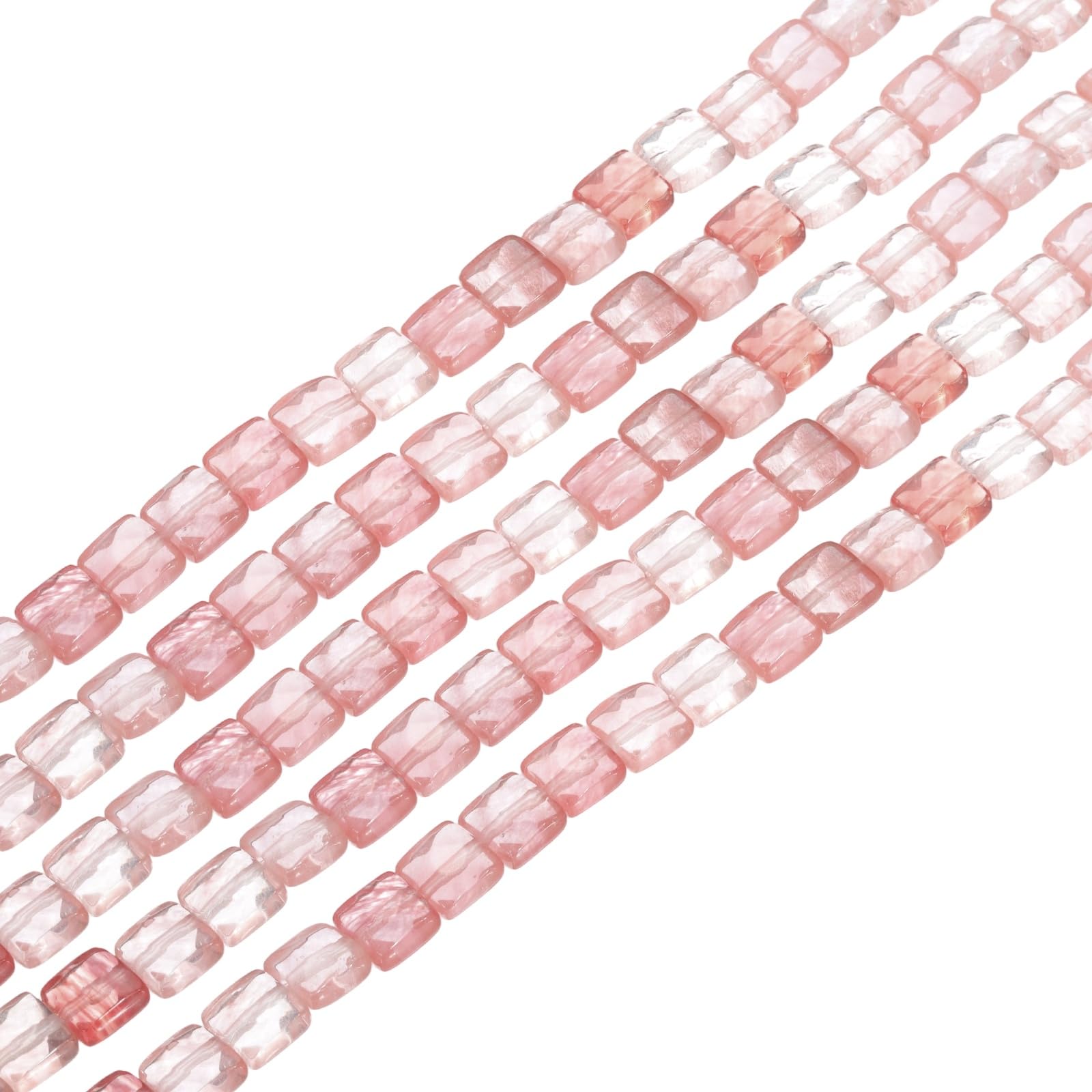 Perles d'agate rouges en vrac de 8mm carrées à facettes pour création de colliers