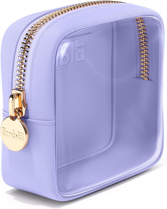 Necessaire de maquiagem Embla Lilac com zíper, bolsa organizadora de viagem, 12,7 cm x 5,08 cm x 12,7 cm