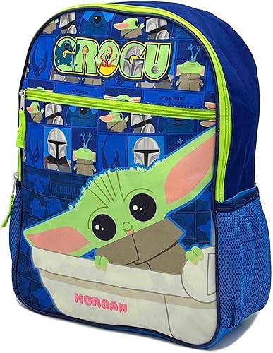 Miniatura 5 de DIBSIES Mochila personalizada de Star Wars Mandalorian Grogu Baby Yoda, Verde, Mochila personalizada de Star Wars Mandalorian Grogu Baby Yoda