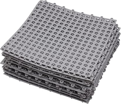 24 Pack 11.8" x 11.8" Interlocking Shower Cushion Mat Non-Slip Rubber Floor Tiles DIY Size Non-Slip Shower Bath Tile Splicing Waterproof Drainage Mat for Bathroom, Kitchen, Pool