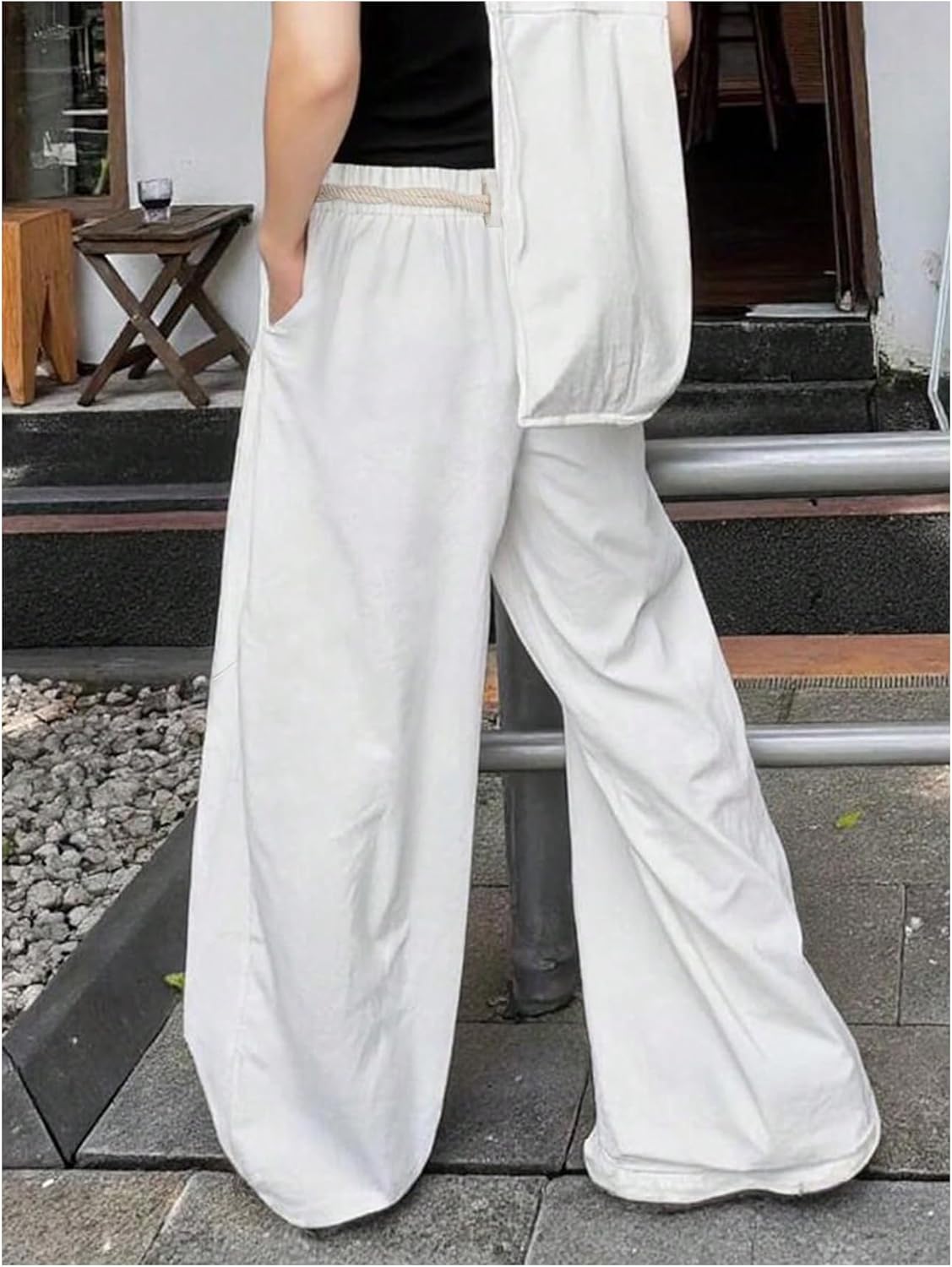 GORGLITTER Men's Baggy Barrel Pants Wide Leg Pleated Oversized Casual Work Dress Pants Streetwear Trousers - Image 3