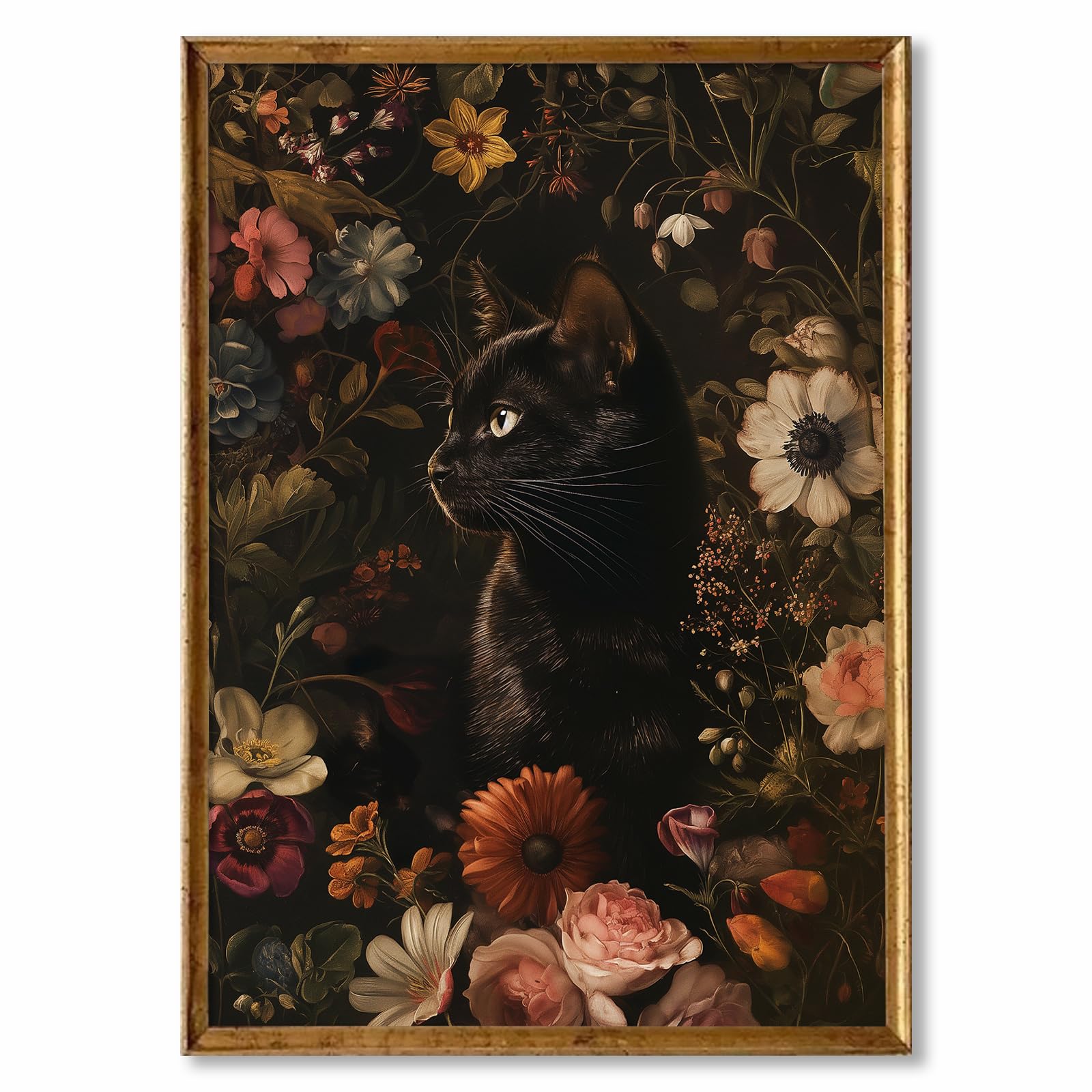 Amazon.co.jp: ゴシック 黒猫 ウォールアート ダーク アカデミック