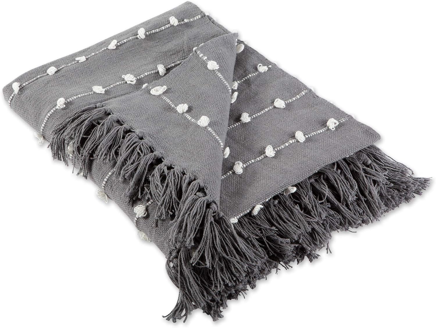 Cazimo Luxurious Pure Cotton Throw Blanket with Fringes || Soft and Cozy Throw for Sofa, Couch and Bed || 50 * 72 Inches / 125 * 180 Cms || Pack of 1 || Grey (B0DBHTRRVP) Amazon Price History, Amazon Price Tracker