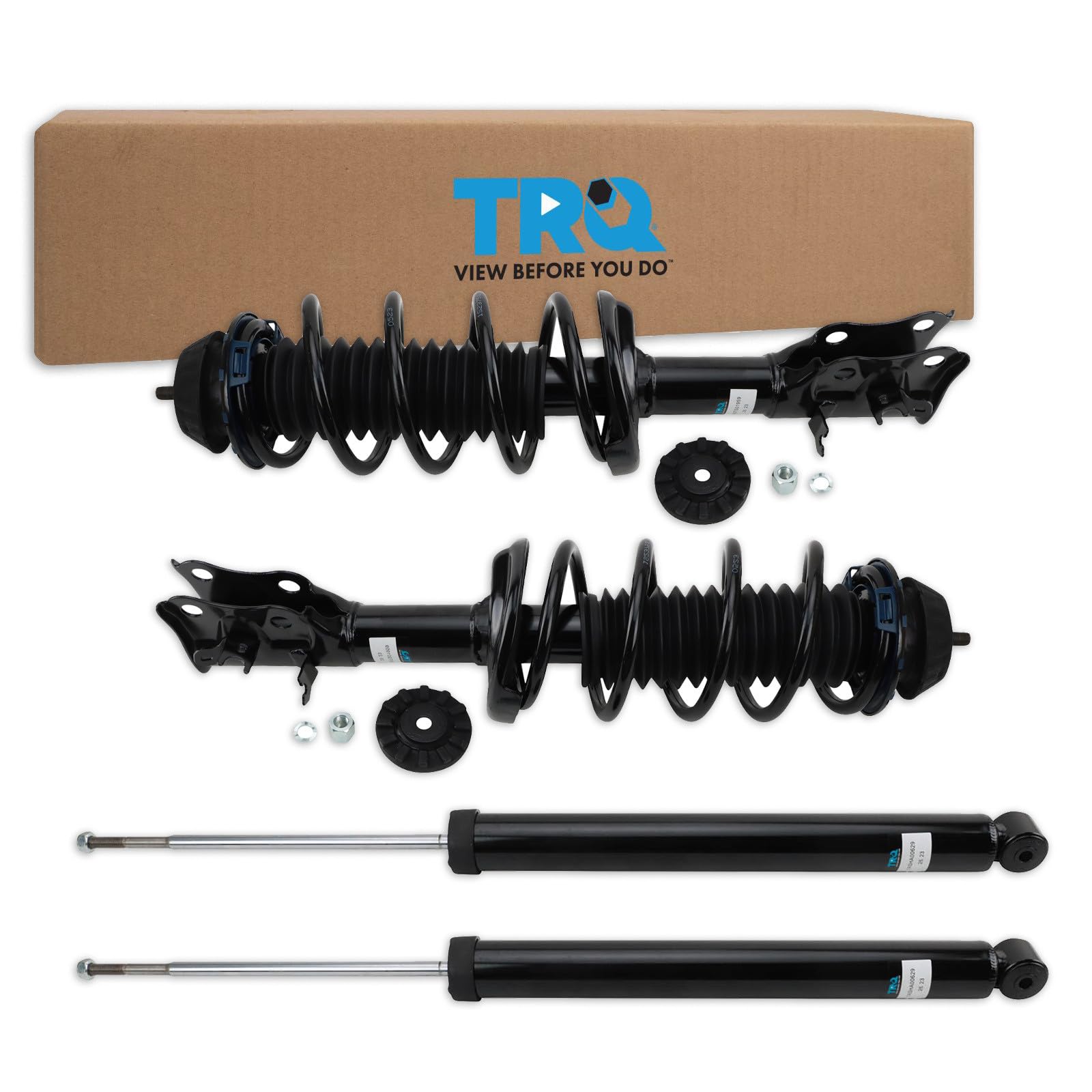 TRQ Front and Rear Complete Strut Assembly &amp; Shock Absorber Kit Complete Strut &amp; Coil Spring Assembly Compatible with 2016-2022 Honda HR-V
