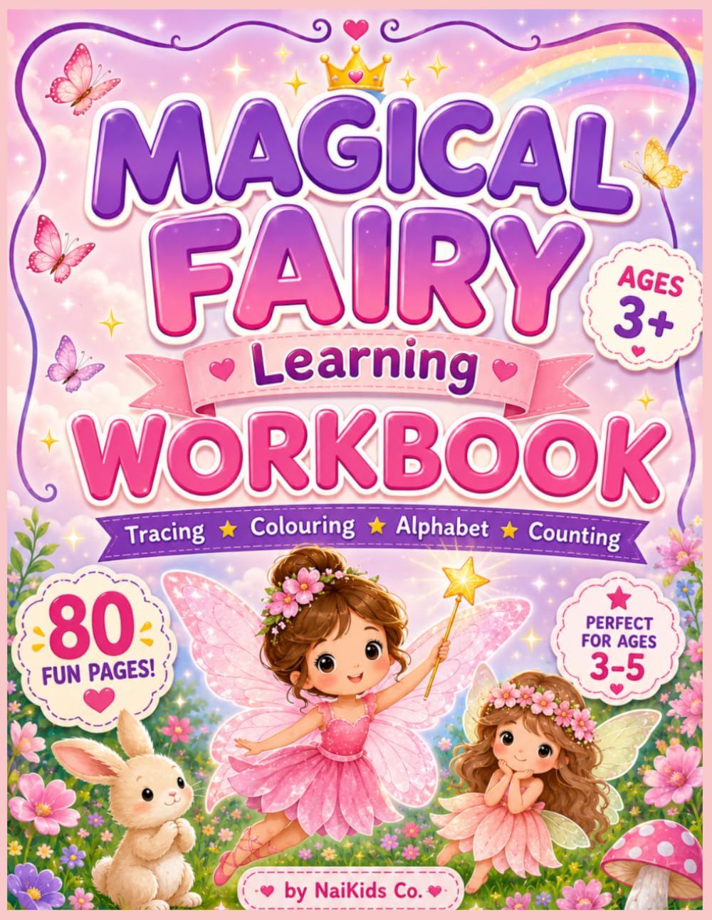 Magical Fairy learning Workbook for Kids Ages 3–5: Tracing, Colouring, Counting & Fun Learning Activities