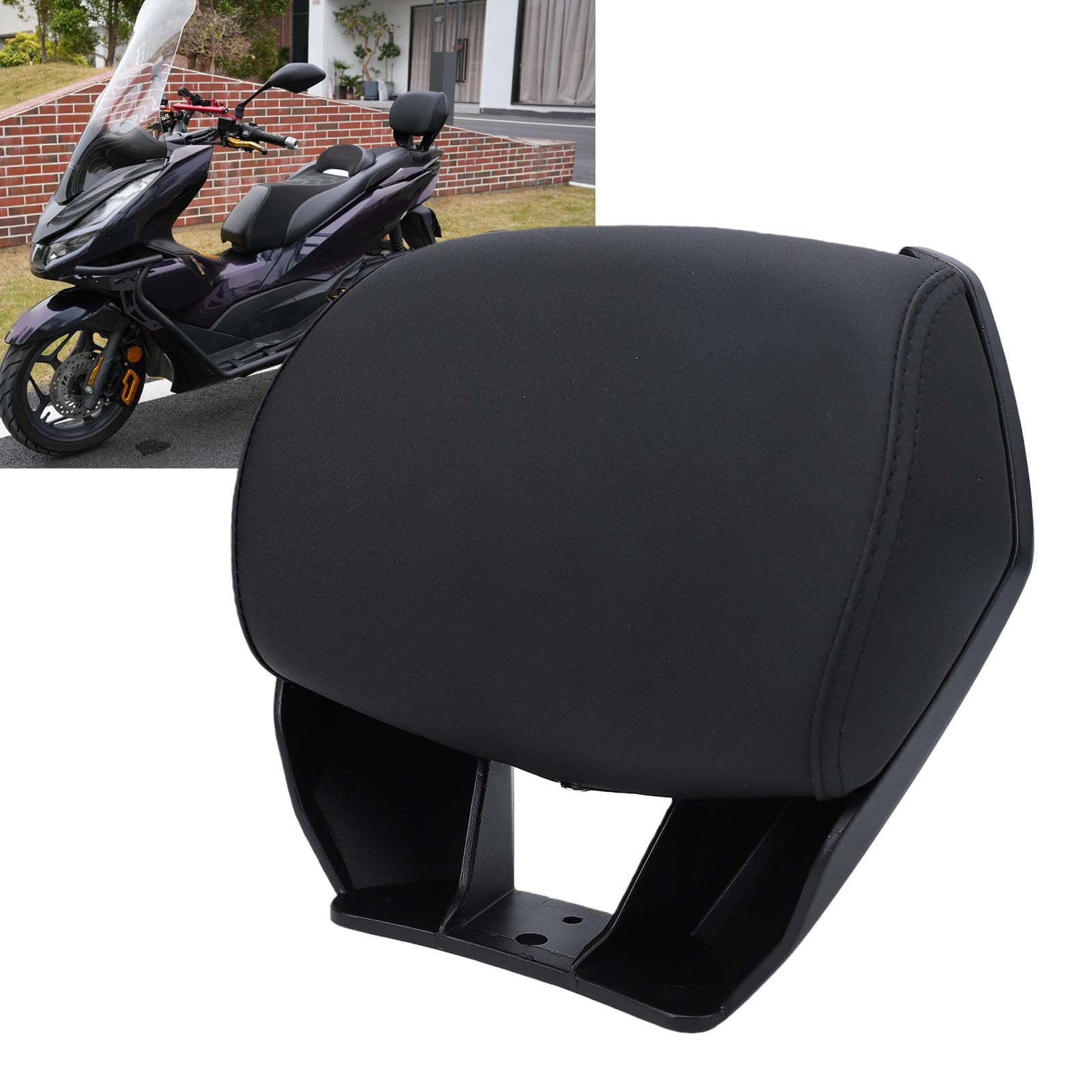 Aramox Cojín del Respaldo del Pasajero de la Motocicleta Cojín del Asiento Trasero con Soporte Lumbar para ADV160 ADV350 ZONTES 368G 2021-2025 Aleación de Aluminio Impermeable a Prueba