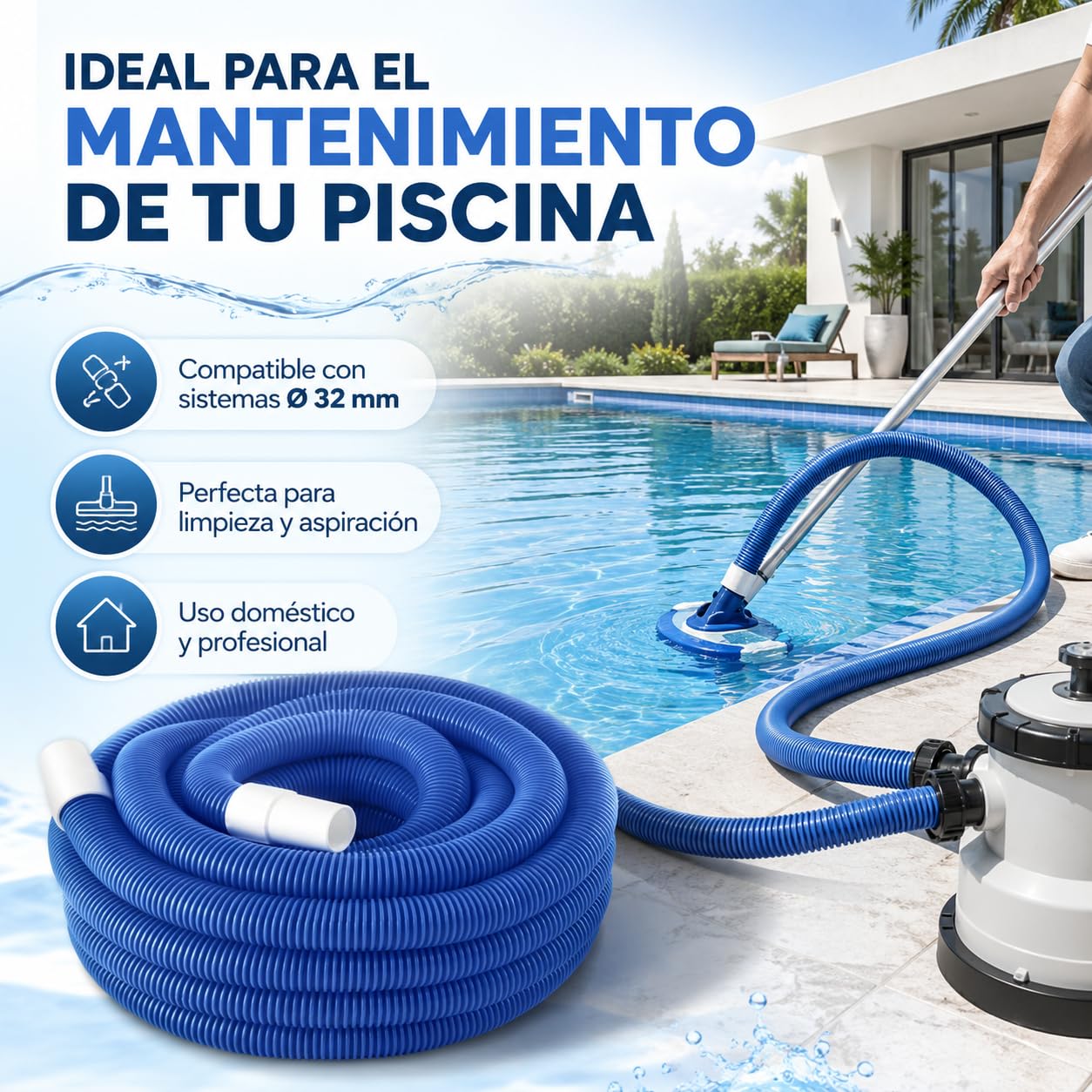 Manguera Seccionable para Piscina Ø32 mm 50 m