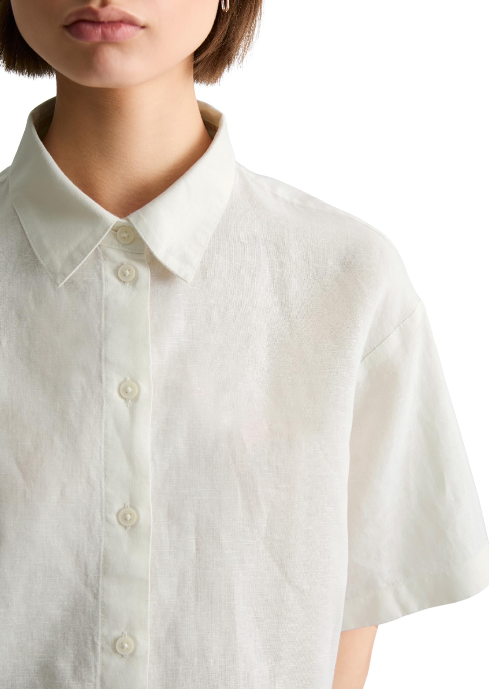 Marc OߴPolo Denim Damen Kurzarmhemd mit Kentkragen Relaxed Fit