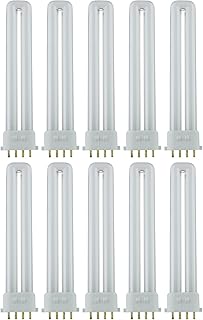 Sunlite PL13/E/SP41K/10PK 4-Pin Fluorescent 13W 4100K Cool White U Shaped PL CFL Twin Tube Plugin Light Bulbs with 2GX7 Base (10 Pack)
