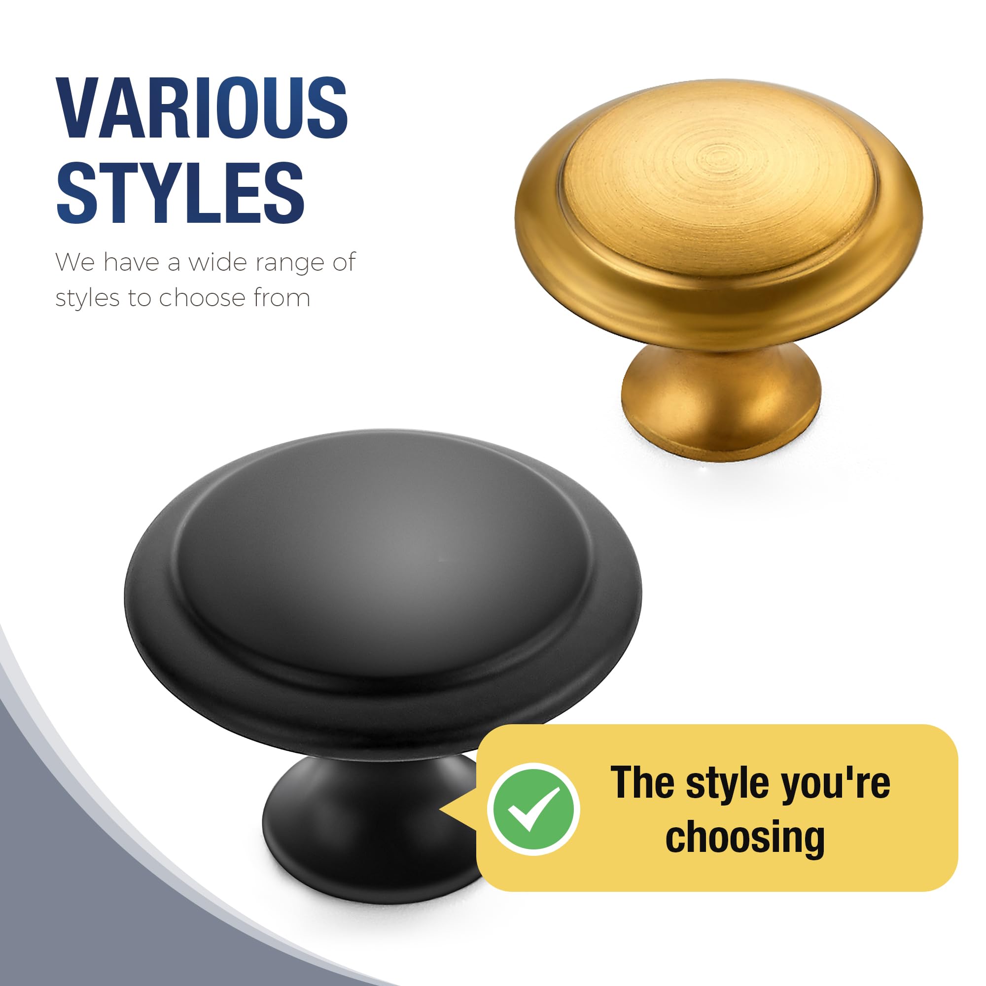 Matte Black Cabinet Drawer Hardware,30mm Kitchen Cabinet Knobs,10 Pack — Amazon image 4