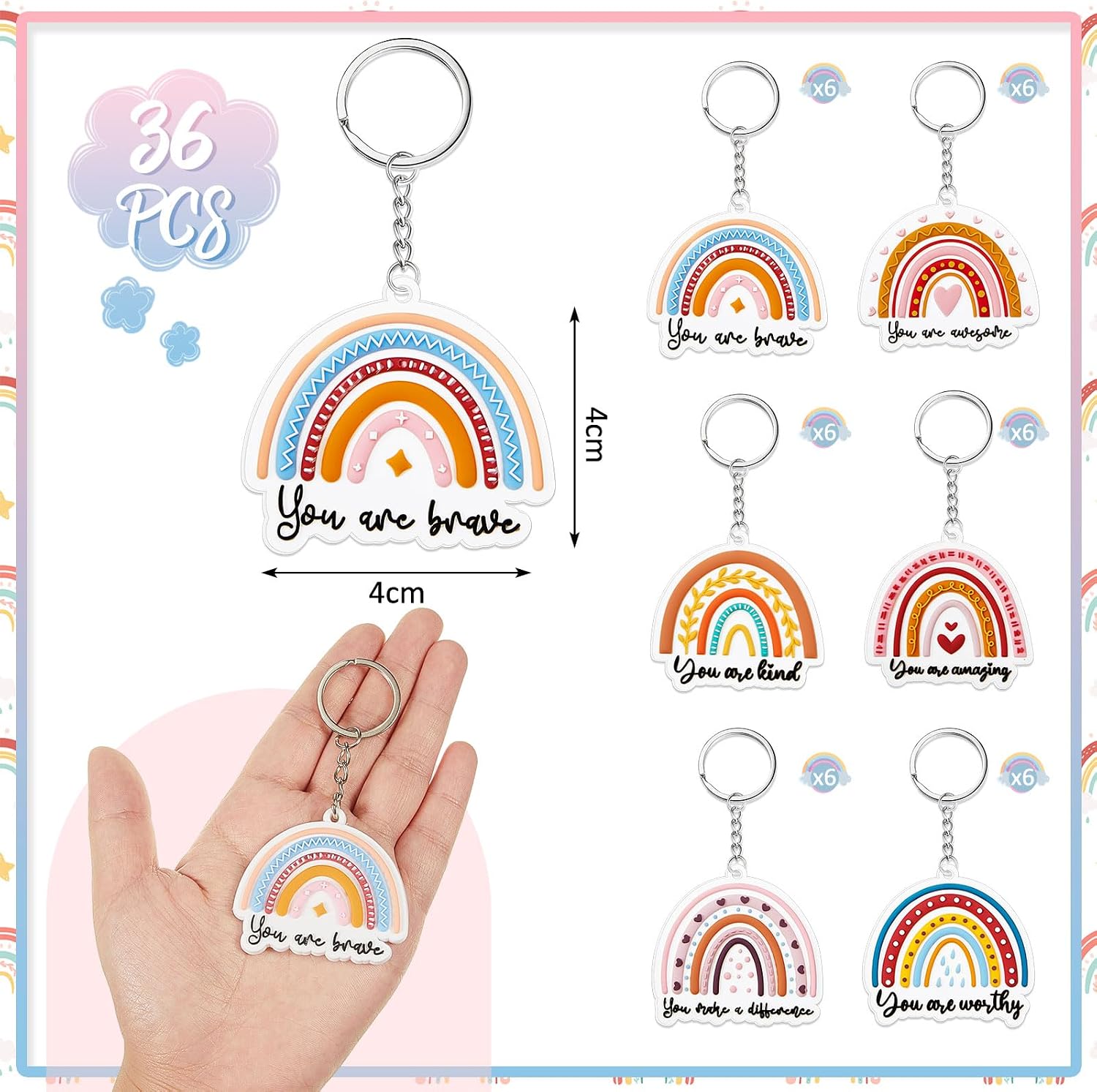 Ecally Employee Appreciation Gifts Bulk, Inspirational Keychains image 2