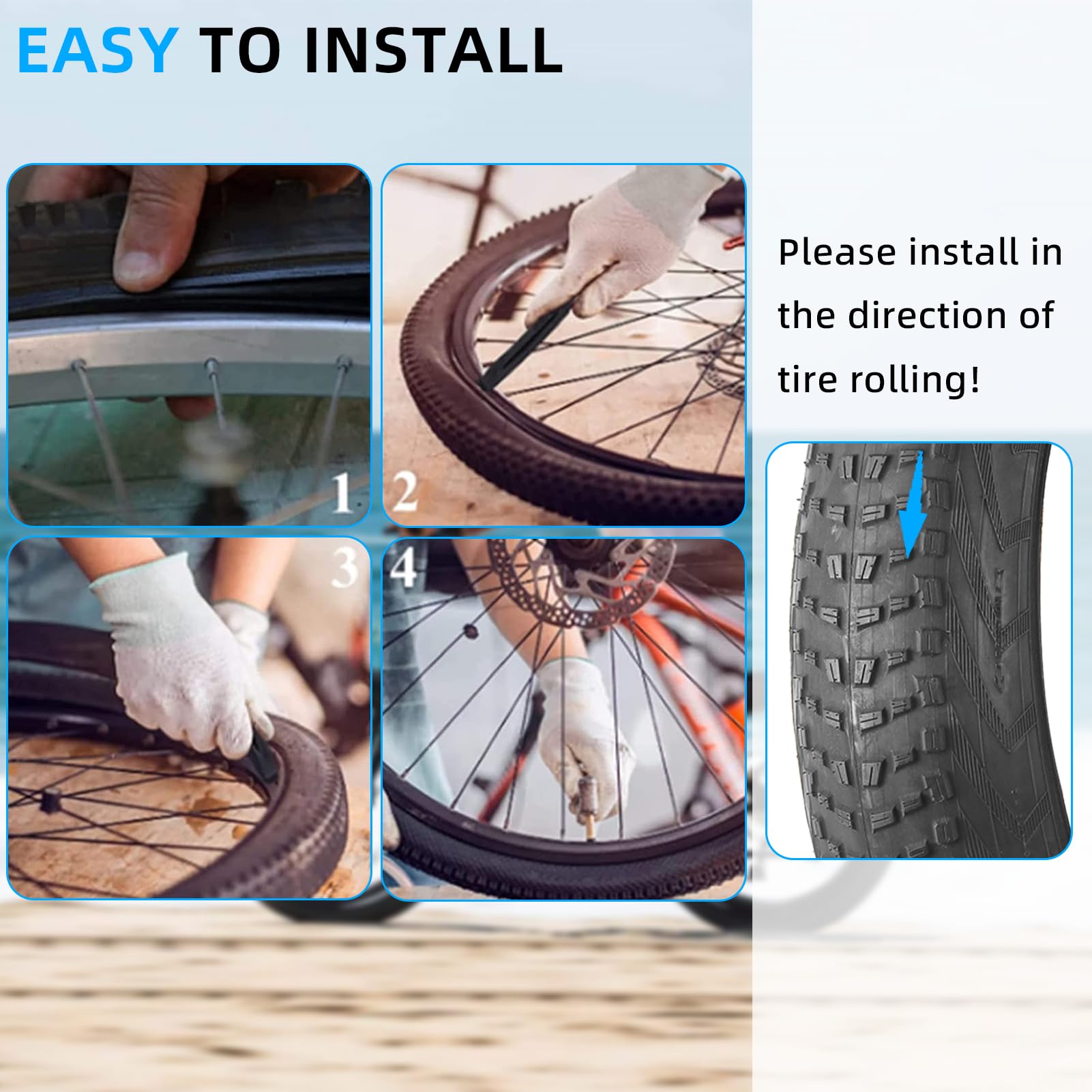 Amazon | 電動自転車用ファットタイヤ、20/24/26/27x2.4/4.0インチ