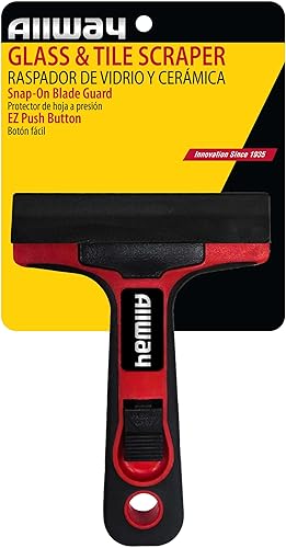 Miniatura 2 de ALLWAY GTS-G Rascador de vidrio y azulejos de agarre suave con protector de hoja a presión, 4 , negro