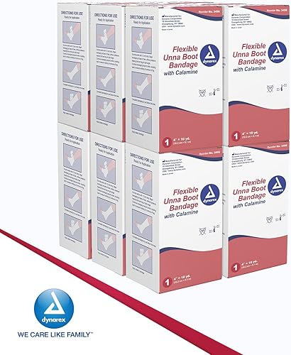 Miniatura 6 de Dynarex Unna - Vendaje para botas, compresión para úlceras en las piernas con calamina, yeso suave, blanco, 4 pulgadas x 10 yardas, 1 caja de 12,