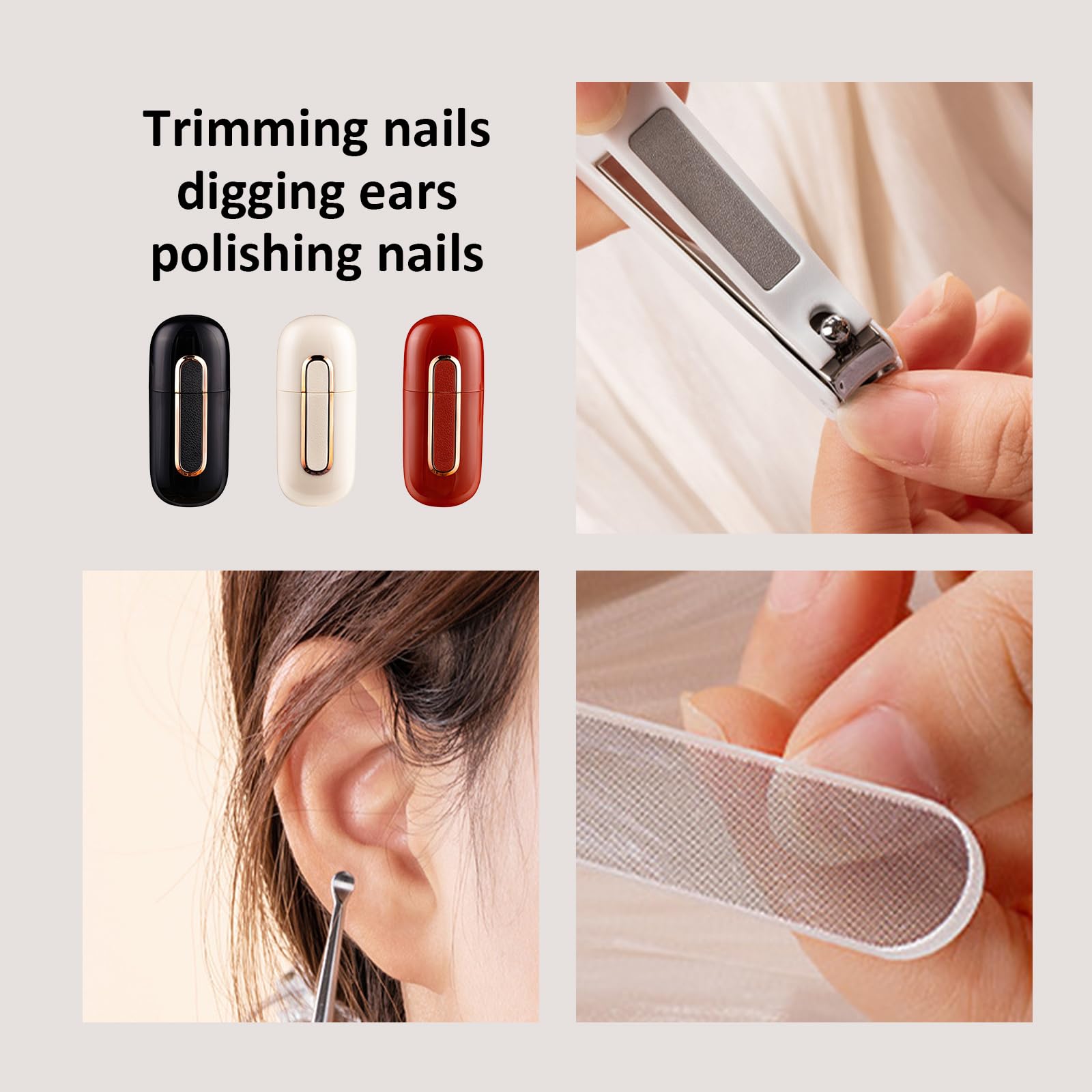 3Pcs Manicure Set Clippers Stainless Steel Manicure Travel Groomings For Ears Cuticles And Nails Care