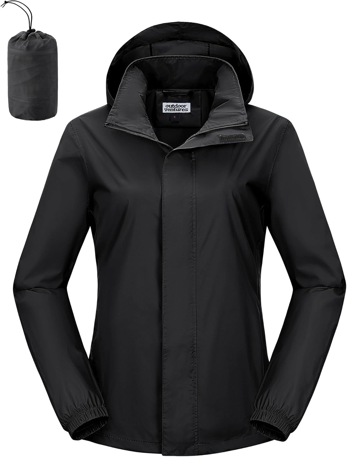 Outdoor Ventures Women's Rain Jacket Lightweight Packable Waterproof Rain Coat with Hood for Travel Golf Hiking Windbreaker