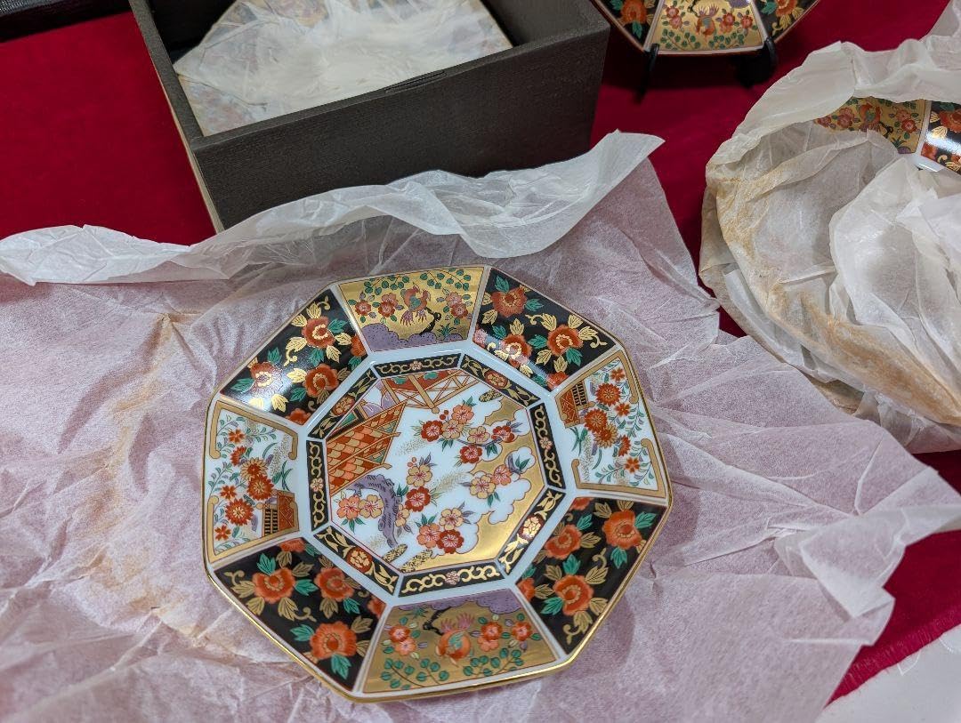 青藍窯　古伊万里　中皿　　5枚　箱入 青藍窯 古伊万里 中皿 5枚 箱入 青藍窯 古伊万里