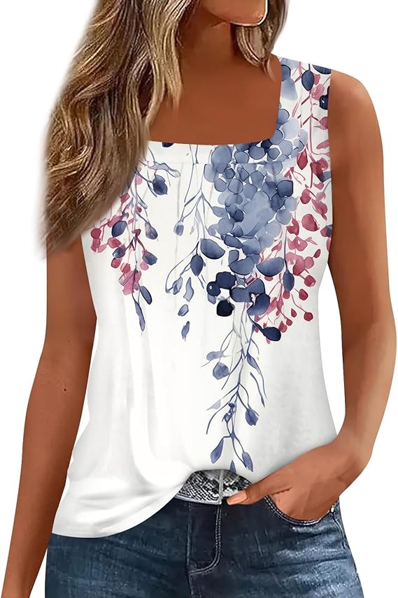 Spring Summer Plus Size Dressy Tank Tops for Women 2025 Womens Workout Floral Boho Beach Sleeveless Shirts Blouses