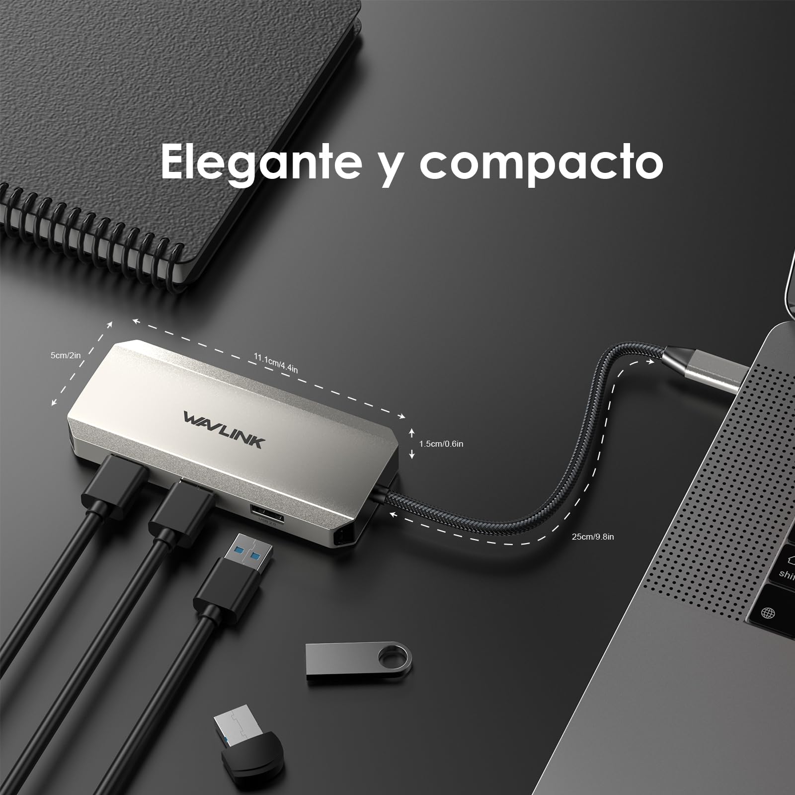 WAVLINK Triple 4K Docking Station con Dual HDMI, DP, 100W PD IN, 3 USB-A2.0 para Dispositivos inalámbricos, Compatible con DELL/HP/Lenovo etc, sólo para Ordenadores con Windows Systerm