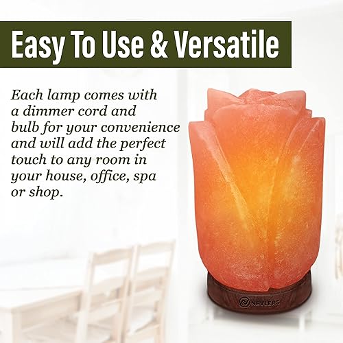 Miniatura 7 de Nevlers Lámpara de corazón de sal con base de madera lámpara de sal rosa del Himalaya 100 auténtica lámpara de roca de sal con cable regulador y