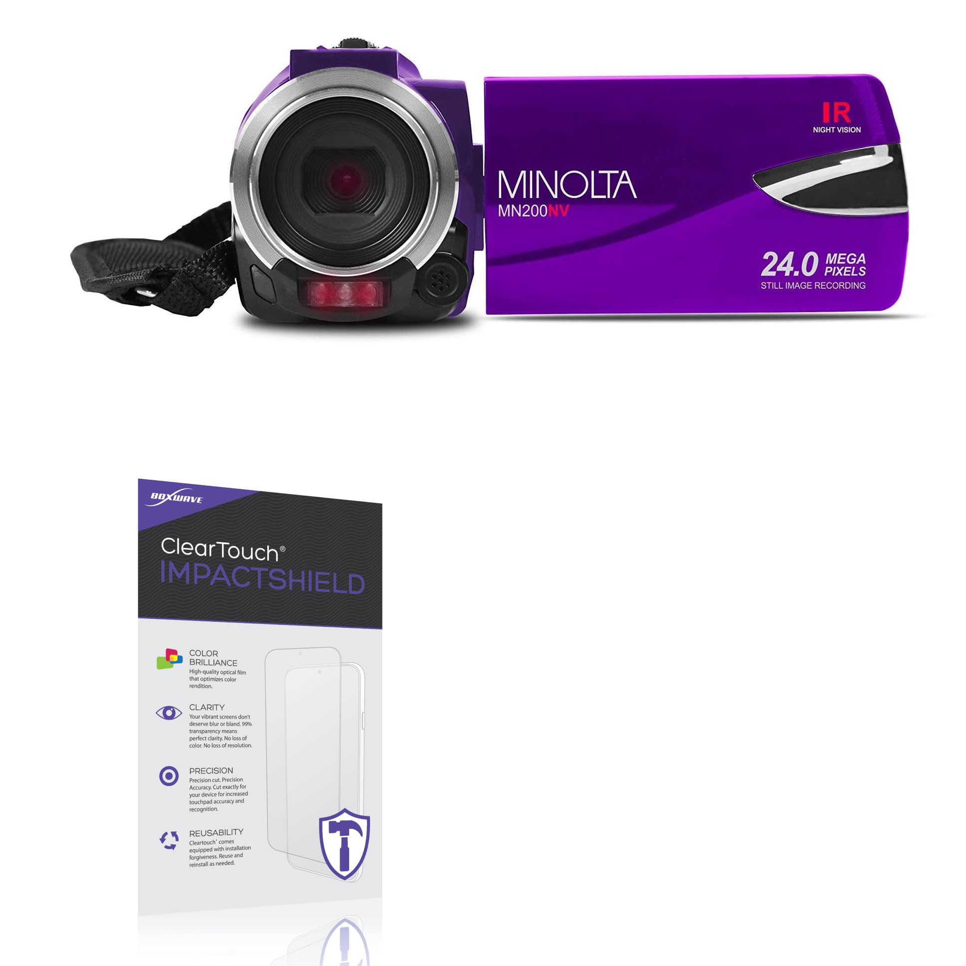 BoxWave Screen Protector Compatible with Minolta MN200NV - ClearTouch ImpactShield (2-Pack), Impenetrable Screen Protector Flexible Film