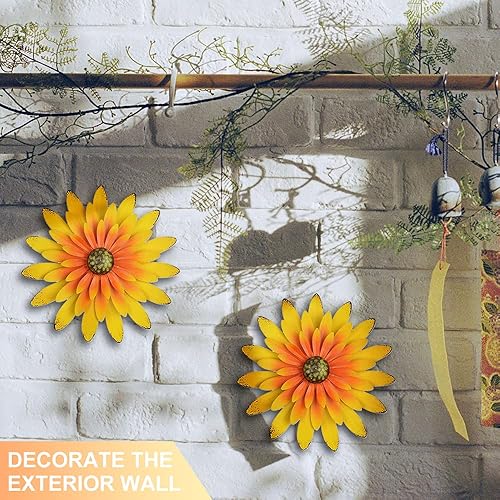 Vista 11 de YURRUON Decoración de pared de flores de metal, decoración de pared, escultura de pared de flores de metal, colgante para el hogar, dormitorio, sala