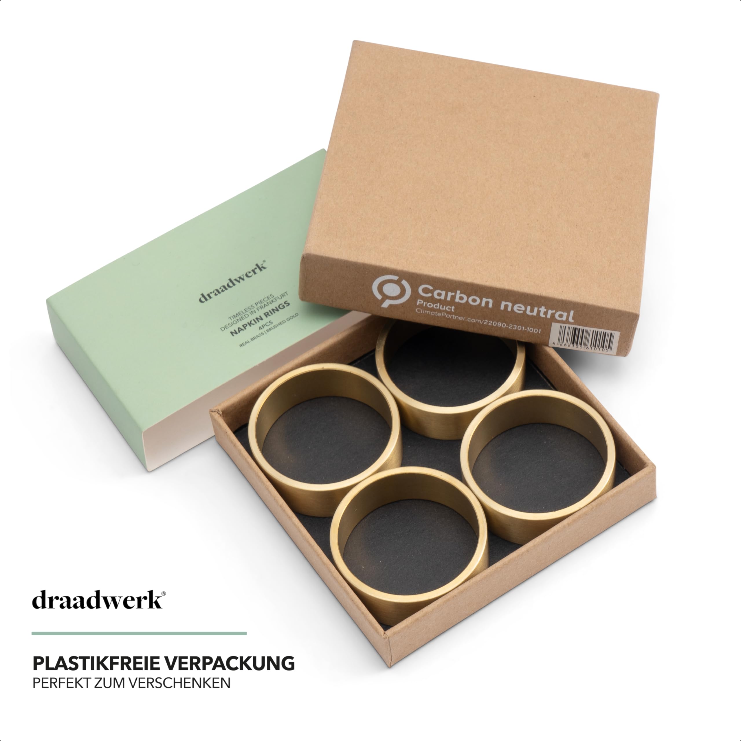 draadwerk® Napkin Rings Set of 4, Gold, 4 cm - Image 3