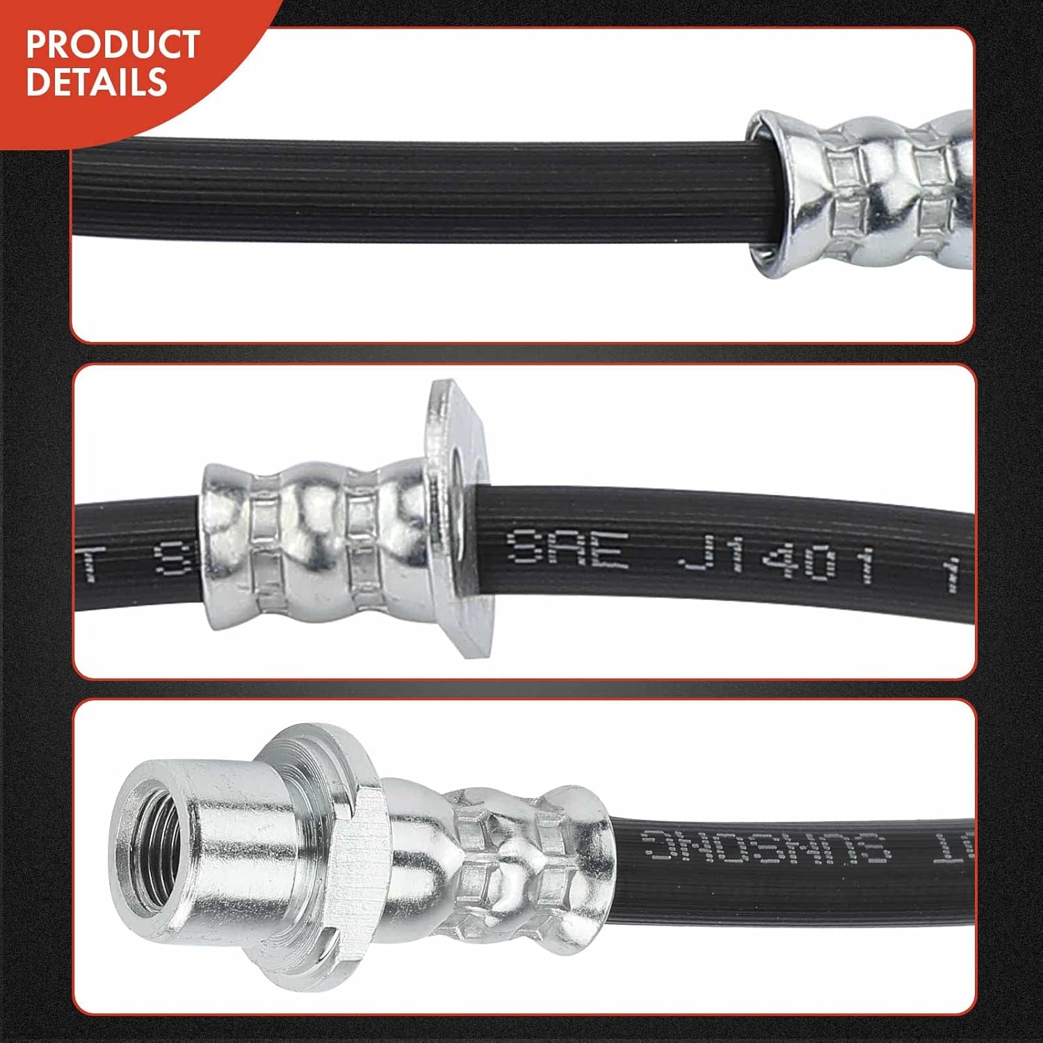 A-Premium Front Passenger Brake Hydraulic Hose Compatible with Select Toyota Models - Tacoma 1995-2004, with 5 Lug Wheels - Replace# 9094702B39