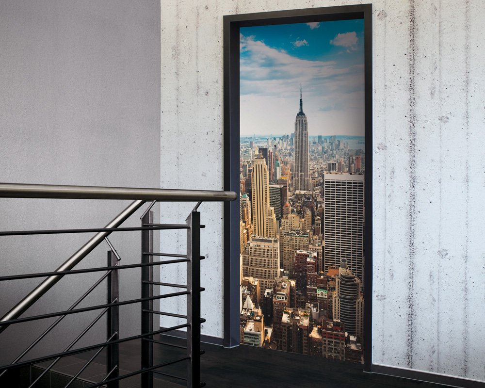 A.S. Creation, Poster autoadesivo per porte, con stampa fotografica"Manhattan", in vinile - Made in Germany