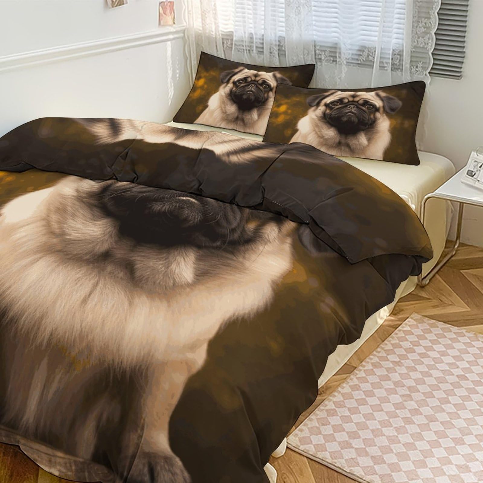 Parure de lit carlin mignonne avec couette épaisse grand lit pour réchauffer vos nuits