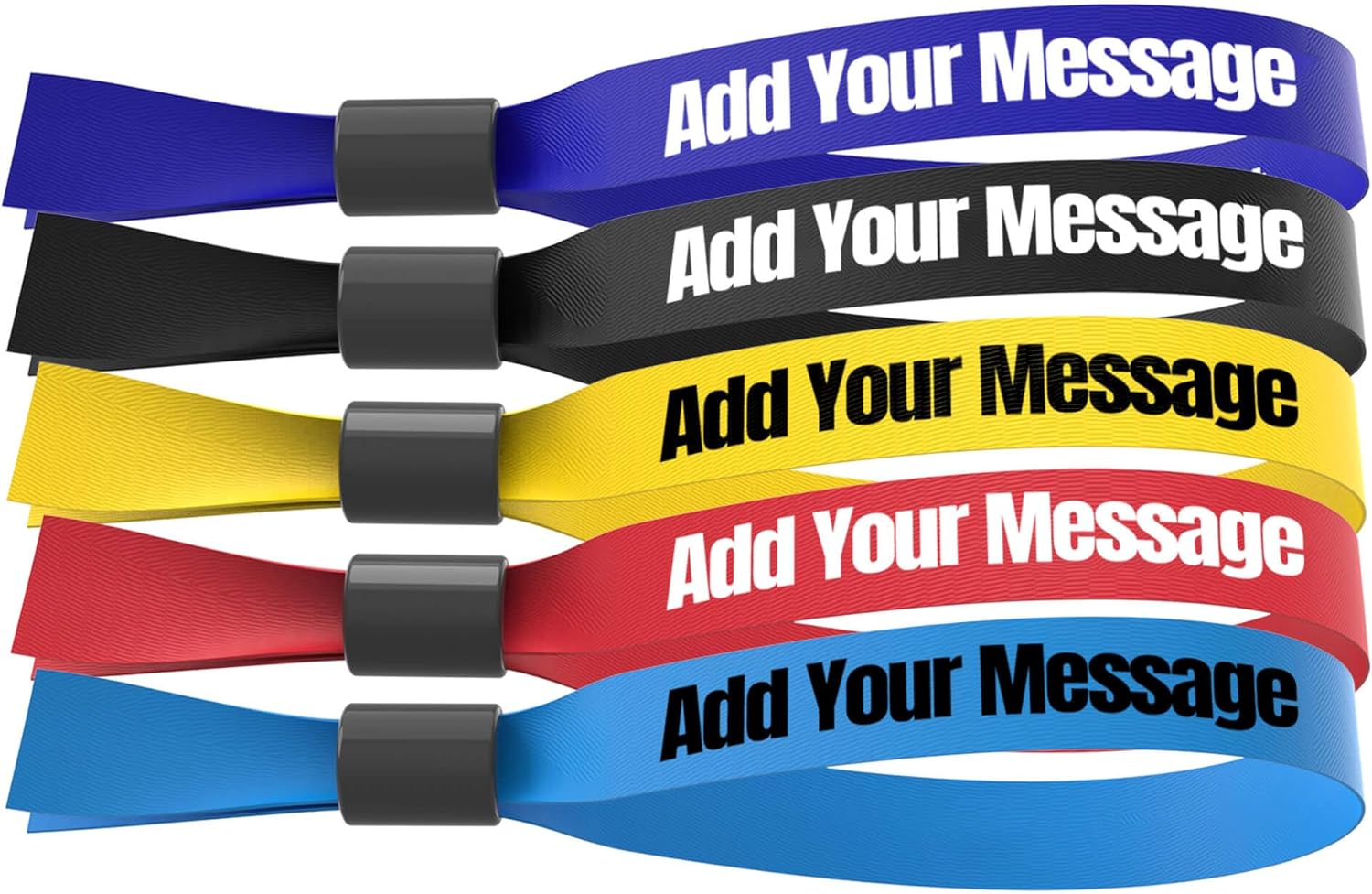 50-5000 Pcs Custom Cloth Wristbands, Personalized VIP Adjustable Reusable Ribbon Wrist Bands, Bulk Party Promotional Concert Club Wristbands