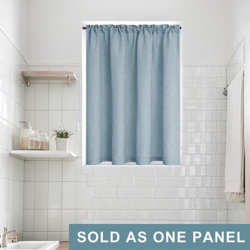 Miniatura 2 de KOUFALL Curtan de puerta delantera para puerta de cristal, media ventana, protección de privacidad, filtro de luz, bolsillo para barra, cortina