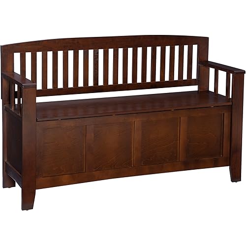 Linon Home Dcor Linon Home Decor Cynthia Storage Bench, 50"w x 17.25"d x 32"h, Walnut