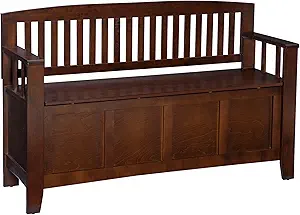Linon Home Dcor Linon Home Decor Cynthia Storage Bench, 50"w x 17.25"d x 32"h, Walnut