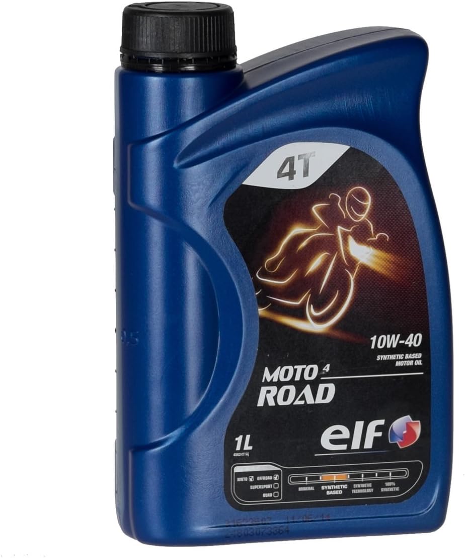 The Elf Company Moto 4 Road 10W-40 Motorcycle Engine Oil, 1 Liter
