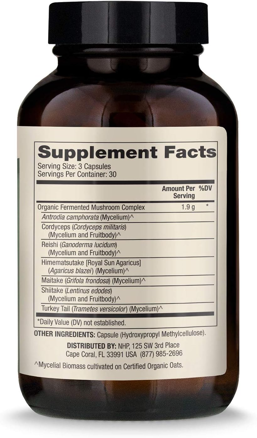 Dr. Mercola, Fermented Mushroom Complex Dietary Supplement, 30 Servings (90 Capsules), Supports Immune Health and Digestive Health Non GMO, Soy Free, Gluten Free