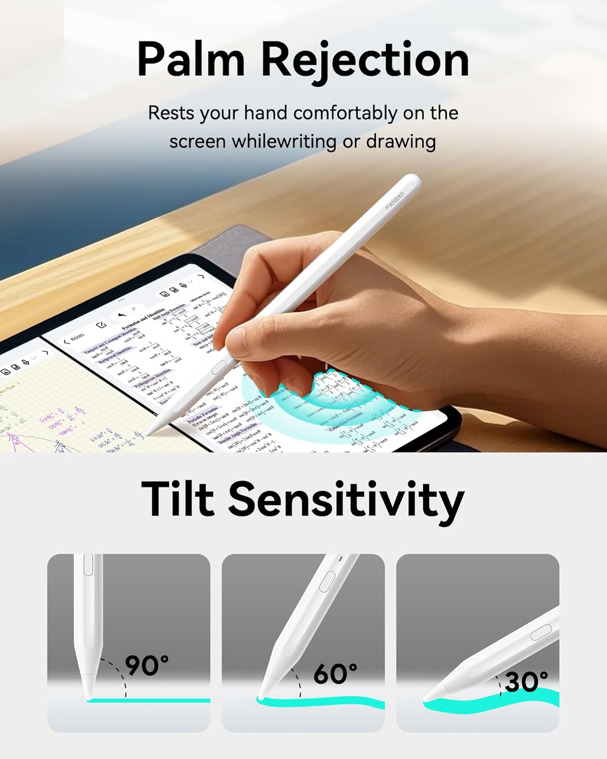 Metapen Pencil A11 palm rejection in use