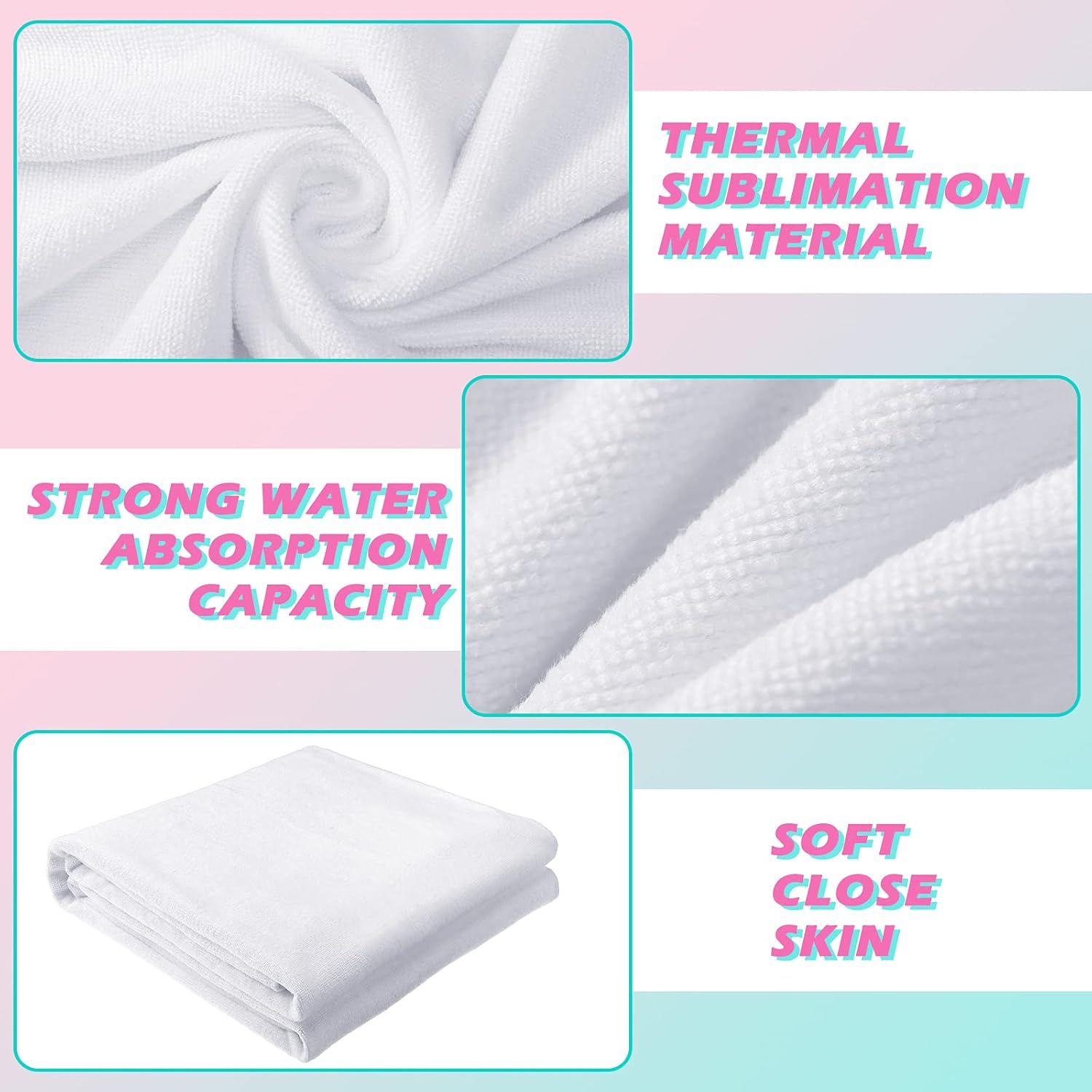 Tatuo Sublimation Blank Beach Towel Sublimation Microfiber Towel Large Beach Bath Towel for DIY Man Woman Home Bathroom (30 x 60 Inch) (Pack of 2)