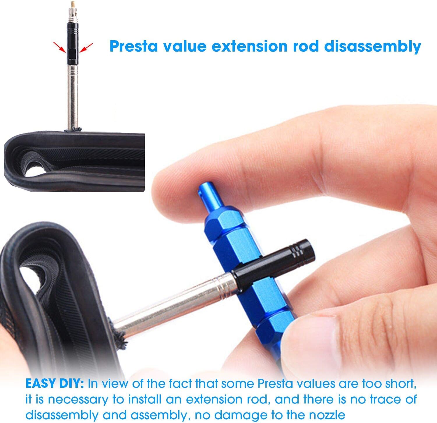 SINGARE Tire Repair Kits:1pcs Valve Core Tool+4pcs Presta Valve core, 4pcs Schrader Valve core+4pcs Bike Valve Adapter,4Pcs Fresta Valve Cap+4Pcs Schrader Valve Cap (Car Adapt)