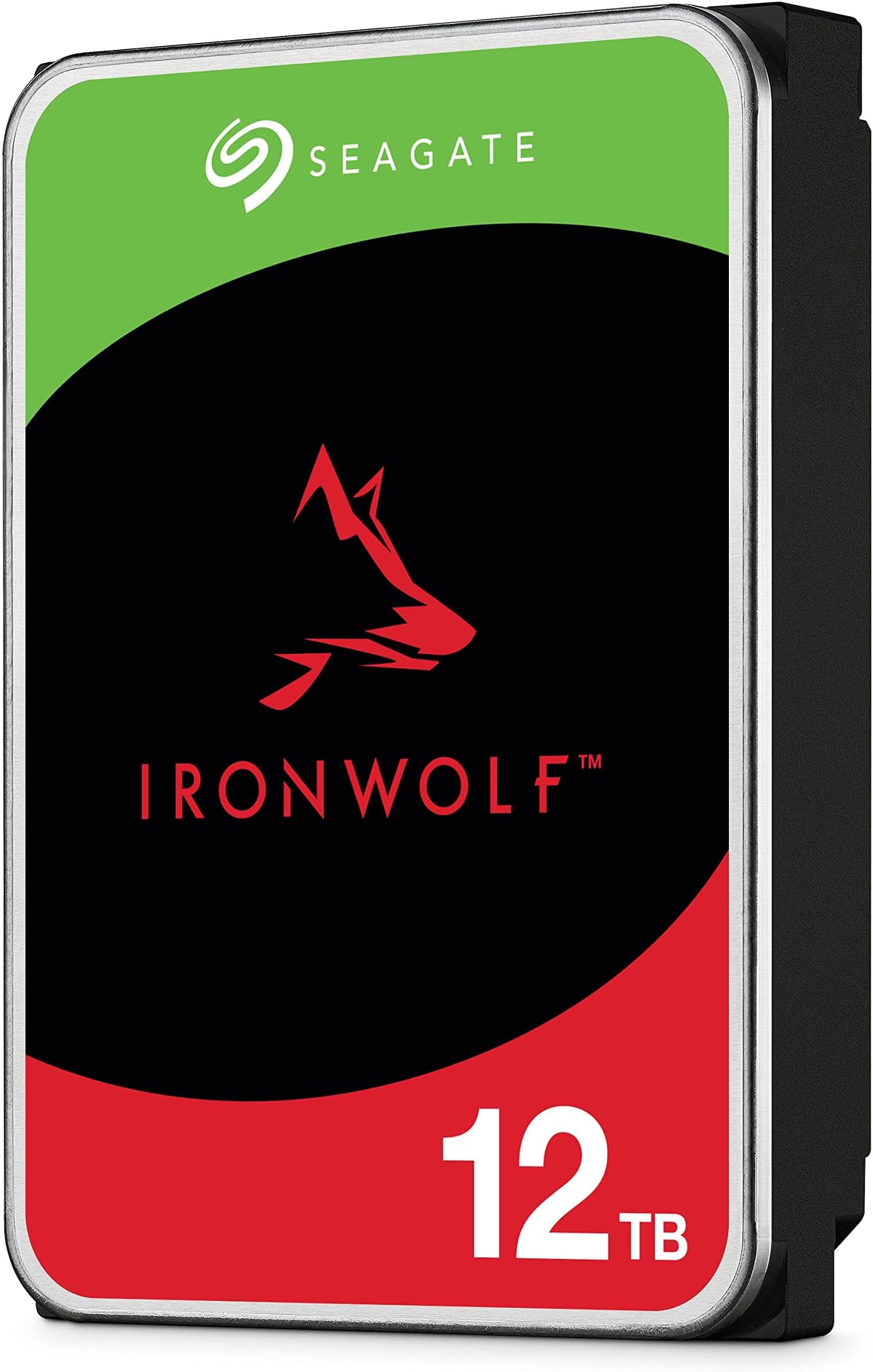 IronWolf, 12 TB, NAS, Internal Hard Drive, CMR, 3.5 Inch, SATA, 6GB/s, 5,400 RPM, 256MB Cache, for RAID Network Attached Storage, 3 year Rescue Services (ST12000VN0007)