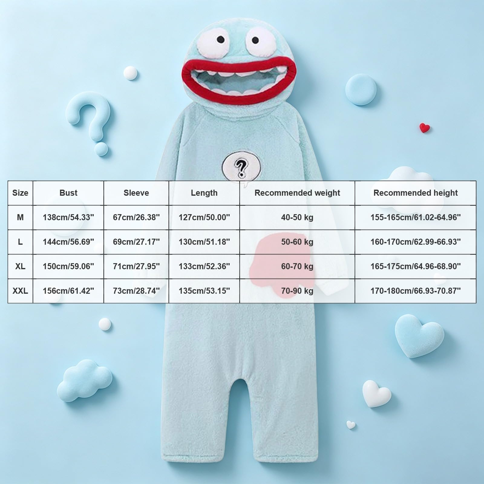 Genérico Pijama de Monstruo para Mujer y Hombre, Mono con Capucha de Franela, Pijama de Cuerpo Entero Acogedor con Bolsillos, Otoño Invierno Disfraz Bocazas Dormir Unisex para Hogar y Halloween